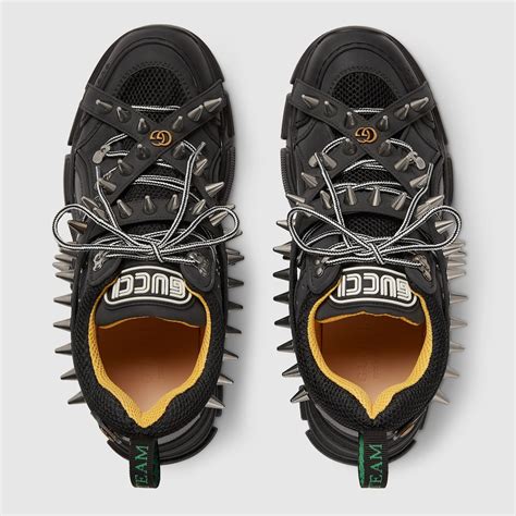 black gucci shoes with spikes|gucci flashtrek diamond.